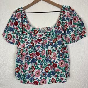 Vineyard Vines Multi Floral Puff Sleeve Top NWT Size Medium